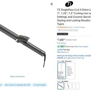 T3 SinglePass Curl X Extra-Long Barrel 1.25 Curling Iron